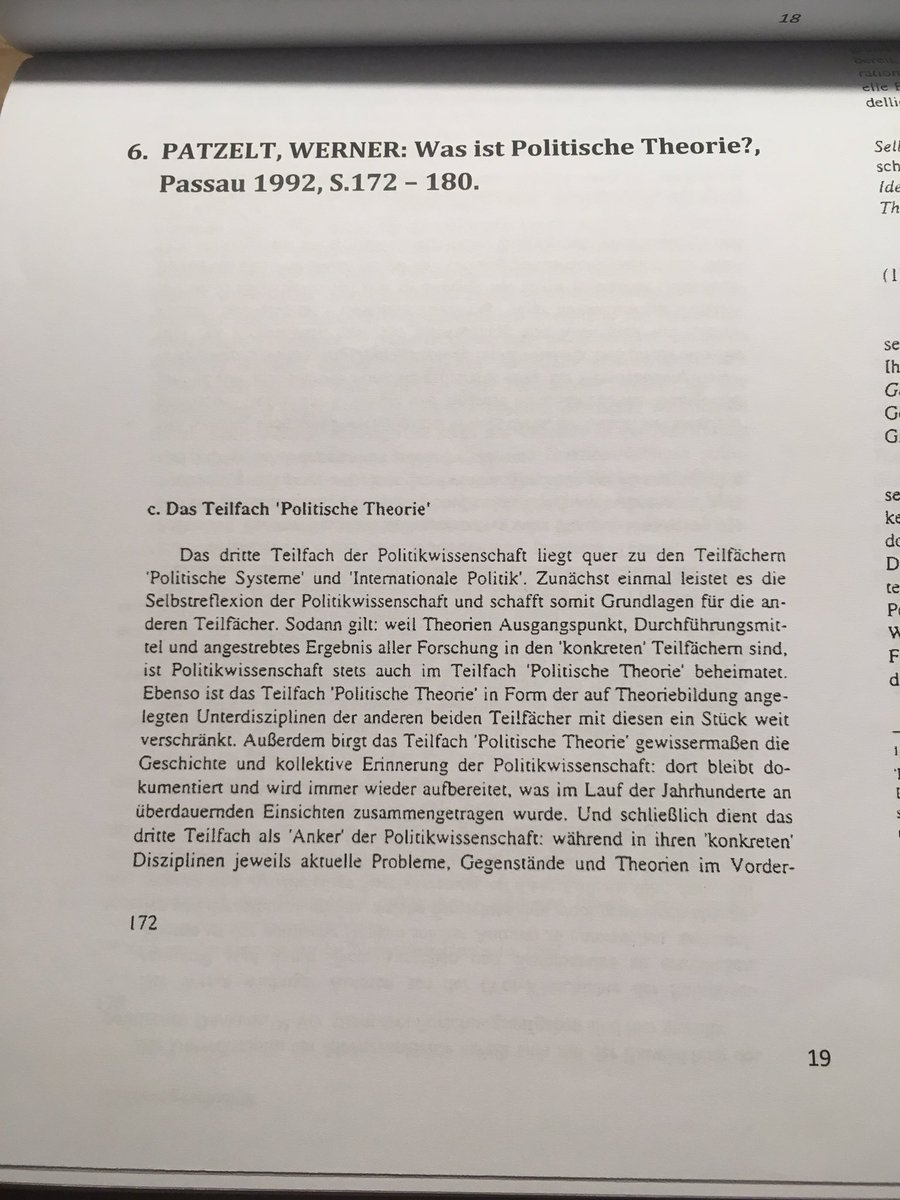 Das ist das einzig sinnvolle was Werner Patzelt (Pegidaversteher) jemals zu seinem Fach beigetragen hat. Das hat übrigens nichts mit der AfD zu tun und ist kein CDU Wahlprogramm - es ist ein Grundlagentext oder kurz: Watt isn ne Politische Theorie?