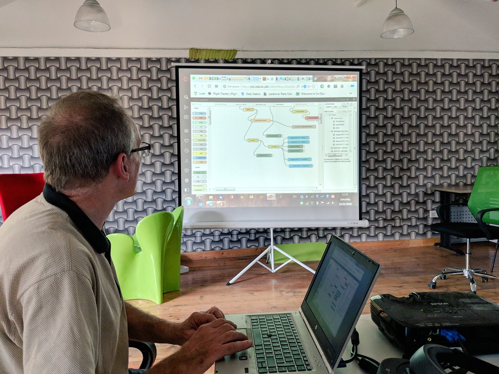 TechMusau's tweet photo. First meet up of the year @theBandake a little #VR demo followed by a discussion on pet projects for the year with @Raspberry_Pi @arduino and @esp32com #IoT #prototyping boards in #Nairobi https://t.co/K1VgHdivQG