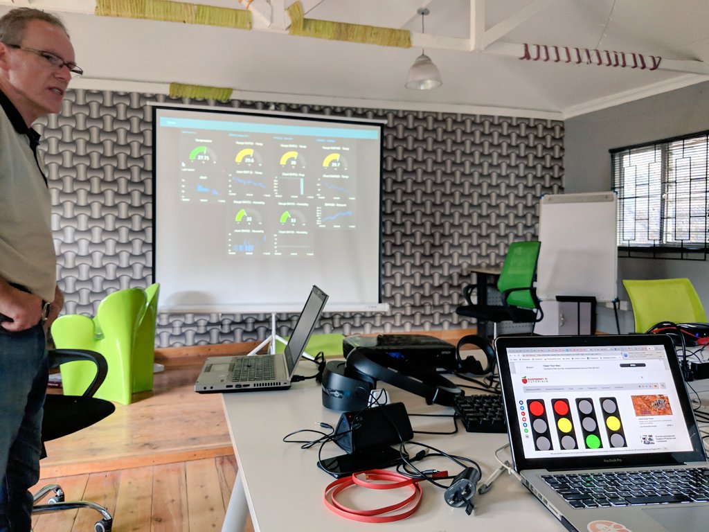 TechMusau's tweet photo. First meet up of the year @theBandake a little #VR demo followed by a discussion on pet projects for the year with @Raspberry_Pi @arduino and @esp32com #IoT #prototyping boards in #Nairobi https://t.co/K1VgHdivQG