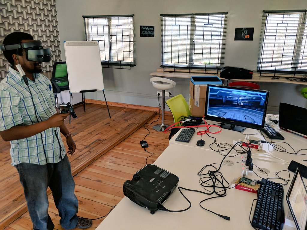 TechMusau's tweet photo. First meet up of the year @theBandake a little #VR demo followed by a discussion on pet projects for the year with @Raspberry_Pi @arduino and @esp32com #IoT #prototyping boards in #Nairobi https://t.co/K1VgHdivQG