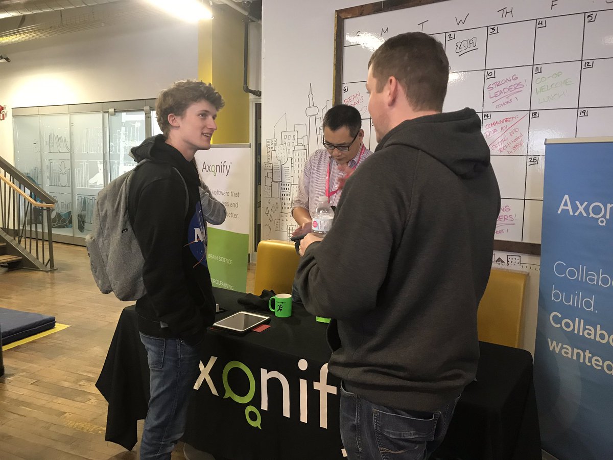 Communitech's tweet photo. Students are making the most of their opportunity here at #CDtoWin with some great networking! #WaterlooRegion https://t.co/atEMVI66DK