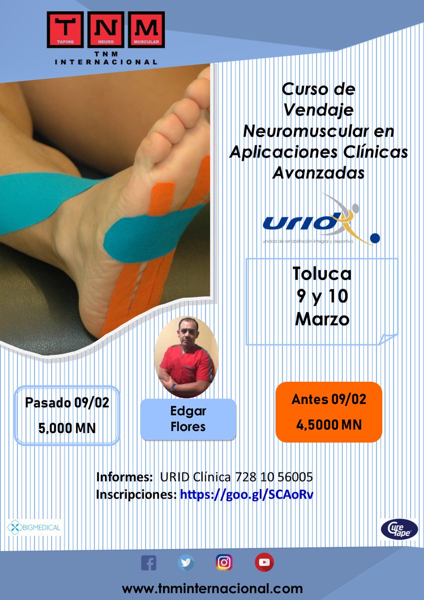 TNM_Inter's tweet photo. 🎇🎇🎇🎇

NUEVO CURSO VNM EN APLICACIONES CLÍNICAS AVANZADAS

9 y 10 de Marzo de 2019

Toluca

INSCRIPCIONES: https://t.co/2BFpqZLIAG https://t.co/ysL0i6rXHp