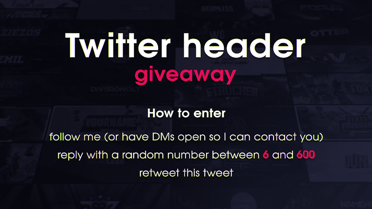 Acu4D's tweet photo. Twitter header giveaway 🎁
it's time to give something back to you 

◾️follow me (/or have DMs open so I can contact you)
◾️reply with a random number between 6 and 600
◾️retweet this tweet

📅drawing on January 25 https://t.co/75VLfuydcS