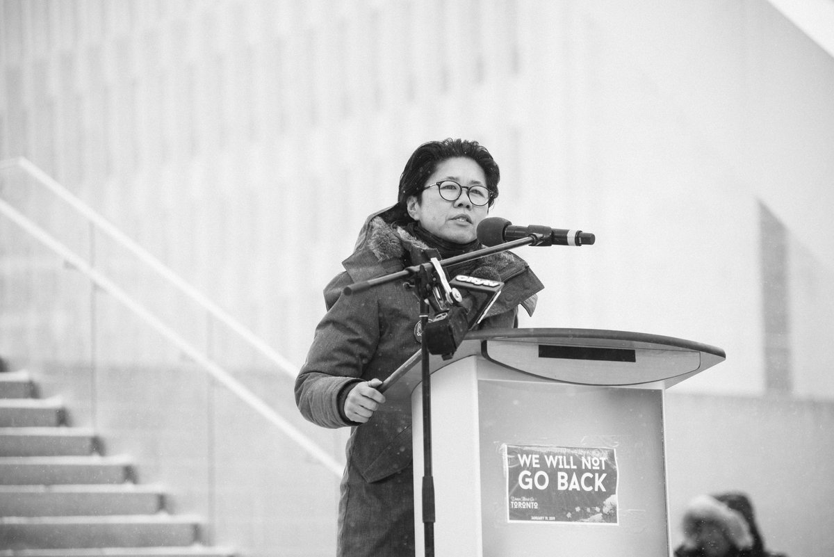 kristynwongtam's tweet photo. Nothing including a freezing snowstorm could hold back the power of women and allies today. Proud to stand with @WomenMarchOnTO in the fight against patriarchy, violence against women and gov't austerity. #WeWillNotGoBack #WomensMarch2019 (Photo credit Jessica Laforet) https://t.co/gSlsj7hBBu