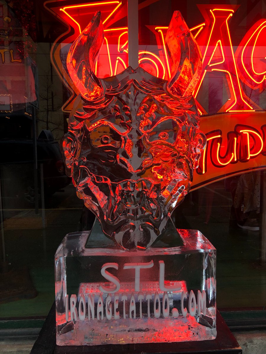 IronAgeStudios's tweet photo. Caleb, Jason James, and Morgan are all available for walk-ins. Come check out our amazing Hannya ice sculpture, and maybe get one of your own!
#ironage #tattoo #piercing #hannyamask #LoopIceCarnival #stl #saintlouis #delmarloop #walkinswelcome https://t.co/d4saW0Yyxf