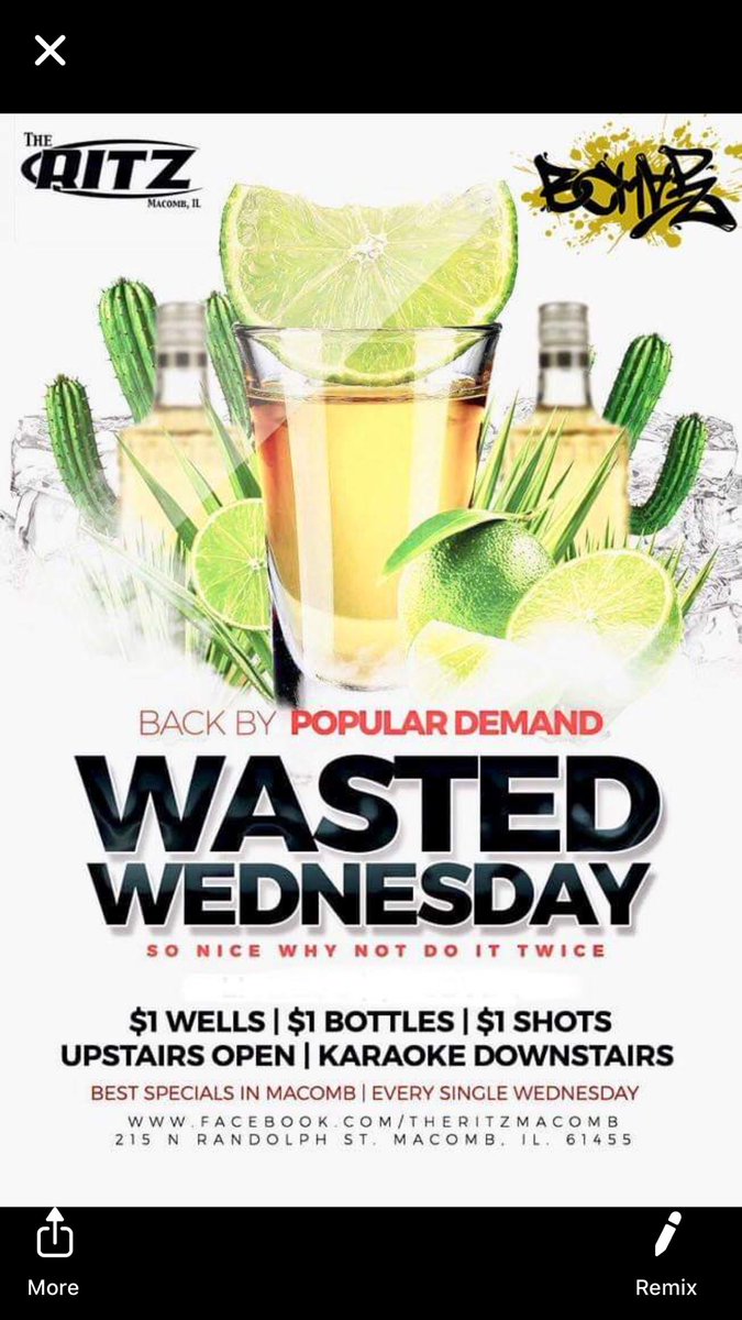 anthony_blome's tweet photo. Since @THERITZMACOMB loves y’all so much we decided to bring back $1 Wednesday’s and Thursday’s for the rest of the semester ❤️❤️❤️. https://t.co/Ex4ueHaPcs