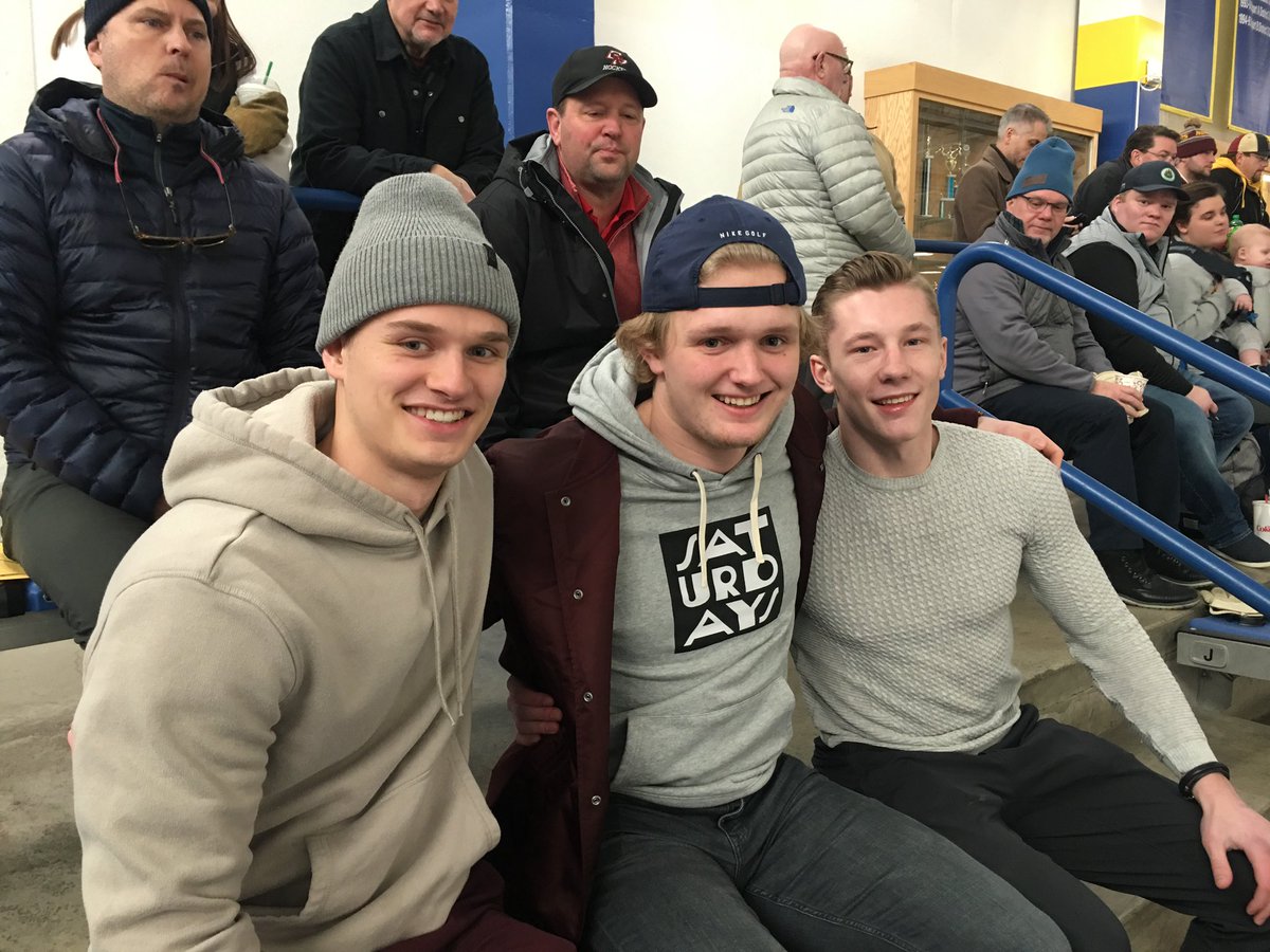 epboyshockey's tweet photo. Eagle inspiration - Casey, Cole, and Spencer ... we like it when you show up! Our eaglets perform for eagles who have left the nest! https://t.co/u6aQnu7csy