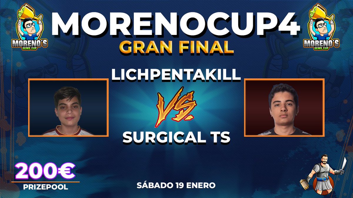 RevolAimar's tweet photo. 23:30🇪🇸GRAN FINAL #MorenoCup4 #SpecialMode
@JMeloMoreno 🆚@Surg_Ts 
Lich y Surgical se vuelven a enfrentar para rememorar una de las mejores partidas que hemos visto en este Torneo!!
¿Quién será el campeón?
Con @KojisanYT y @Yeke_yeque acompañándonos!
📹https://t.co/2SjBQslqoc … https://t.co/ExofC8UGN7