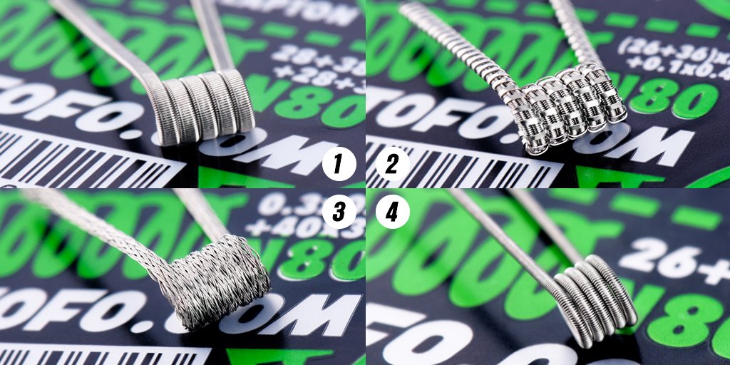 wotofoofficial's tweet photo. Do you know which wire is the perfect match for 1 ~ 4? 🙌

https://t.co/ThqureB70q

#wotofo #vape #coil #vapelife #vapeweekend #vapeon https://t.co/X6aug9wLN2