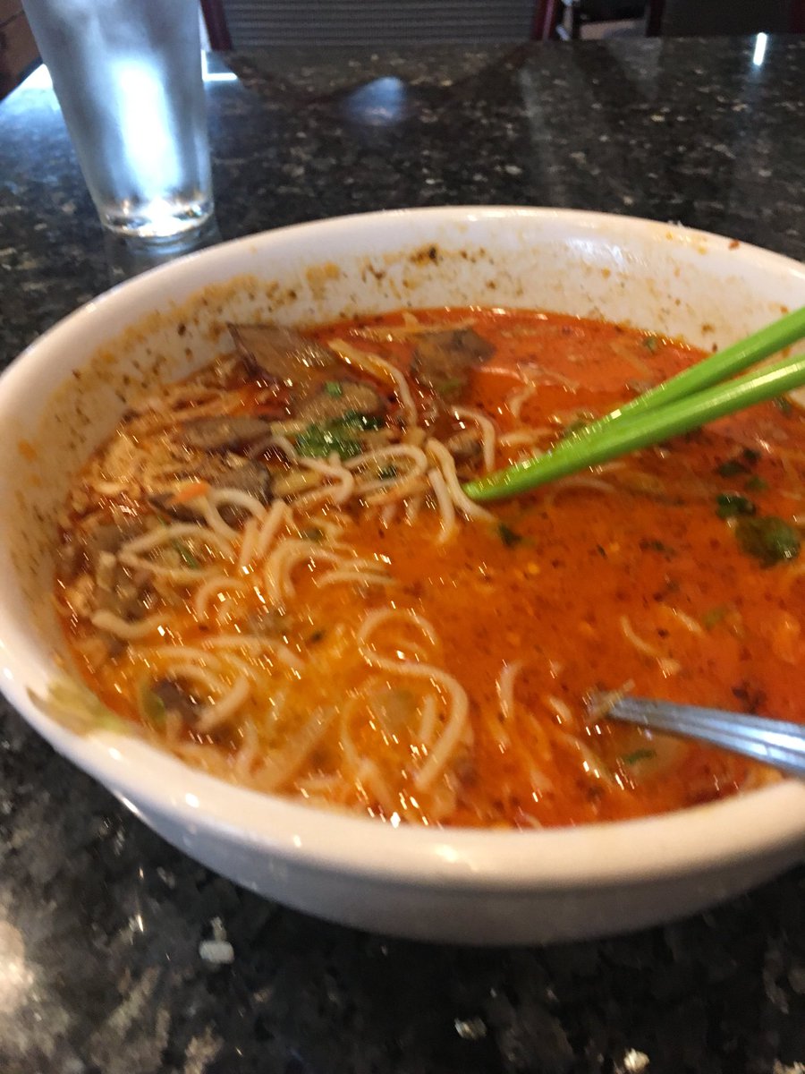 dronecoma's tweet photo. Got owned by some Laotian soup. Really gnarly spicy. https://t.co/h1augL6EYS