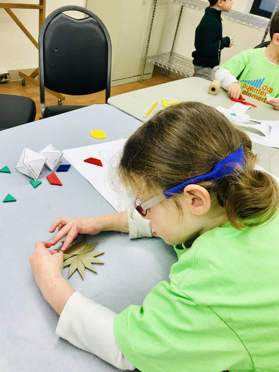 stemkidsnyc's tweet image. Our K-2 Architectural Engineers used paper folding techniques and created 3D geometric shapes to Engineer their own structures. Also, some of our creative engineers used pattern blocks to form new shapes! #Engineering4All #Mathematics