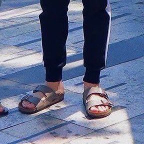 jungkook in his little sandals pls he’s so cute