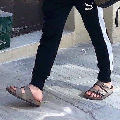 jungkook in his little sandals pls he’s so cute