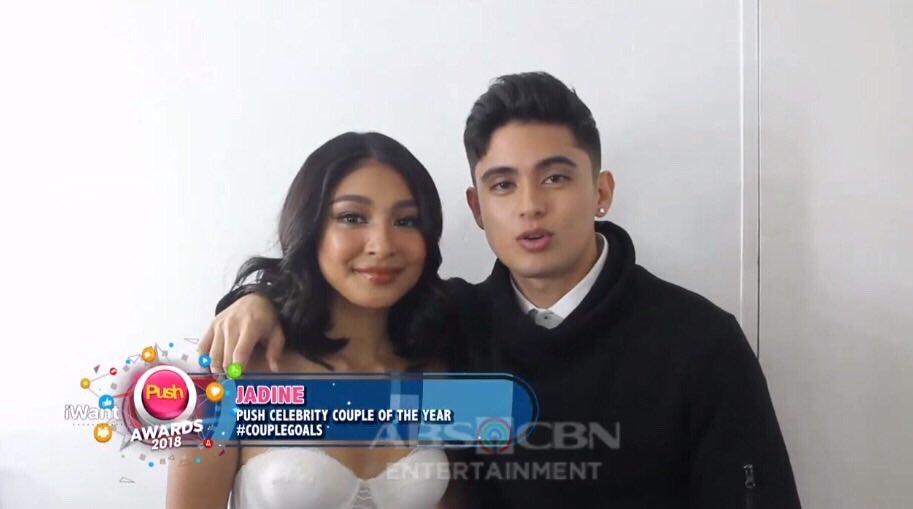 Push_Alerts's tweet photo. Congratulations  James Reid and Nadine Lustre for bagging the Push Celebrity Couple of the Year award! #PushAwards2018 #iWantASAPPushAwards2018 https://t.co/J7Ipd0TgXT