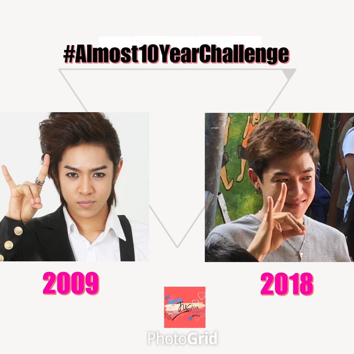 "The 2018 photo was taken last December of that year. So it's just an #Almost10YearChallenge .. But I still wonder.. Is there any difference?.. Well.. The kind of heart really reflects! 💖 Excited for <a href="/alexander_0729/">ALEXANDER 알렉산더♔</a>  's 2019 adventures? Always stay tuned!" #CatchHimIfYouCan 😅