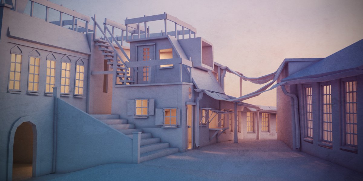 DurkatWork's tweet image. Today&apos;s googleblocks sketch as Vray clayrender. #madewithblocks