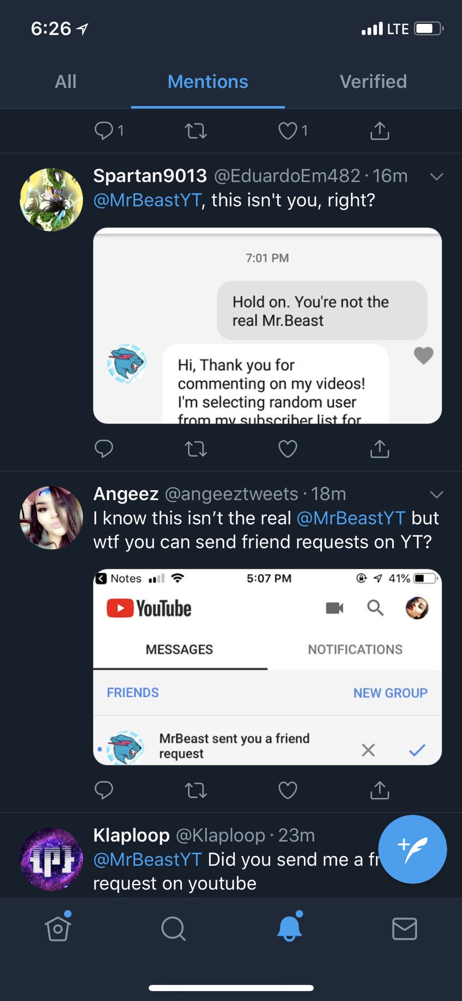 MrBeast on X: “Hey @YouTube I’m pretty sure 97% of messages sent 