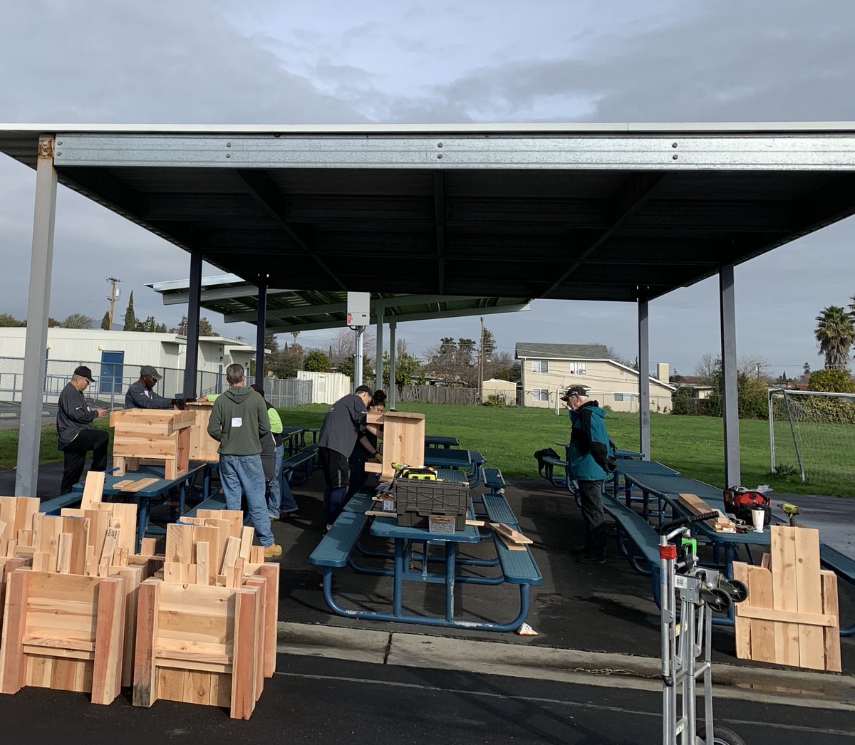 So Much Prep Work Got Done Today For The MLK Workday!  Thanks To All These Awesome Volunteers! #fsusd #rebuildingtogether #solanocounty #KaiserPermanente