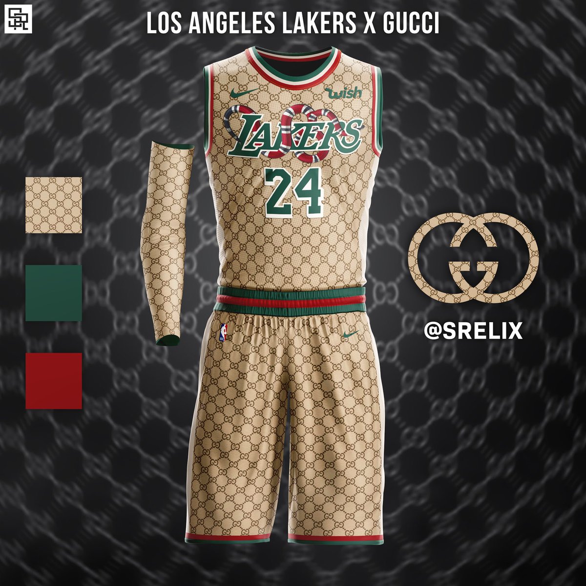 SRELIX Jerseys on X: Los Angeles Lakers x GUCCI jersey concept @Lakers # gucci #lakers #KobeBryant  / X