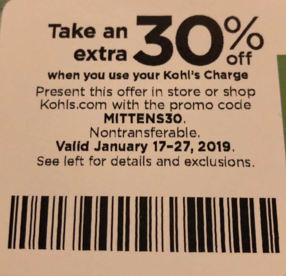 Kohls 30 Off Printable Coupon