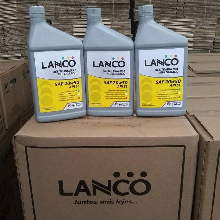 Aceite mineral 20w50 API SL cumple con normas COVENIN/MENPET/ CPE sencamer , al mayor y Detal. Envíos nacionales