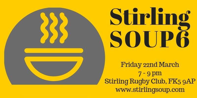 StirlingSoup's tweet photo. @CentralFMNews #SOUP6 🥣 happening 22 March! Register for your FREE tickets for #Stirling’s very own #community #crowdfund on our website 👇 https://t.co/G9vH5cct5r https://t.co/AQdKFkjr2s