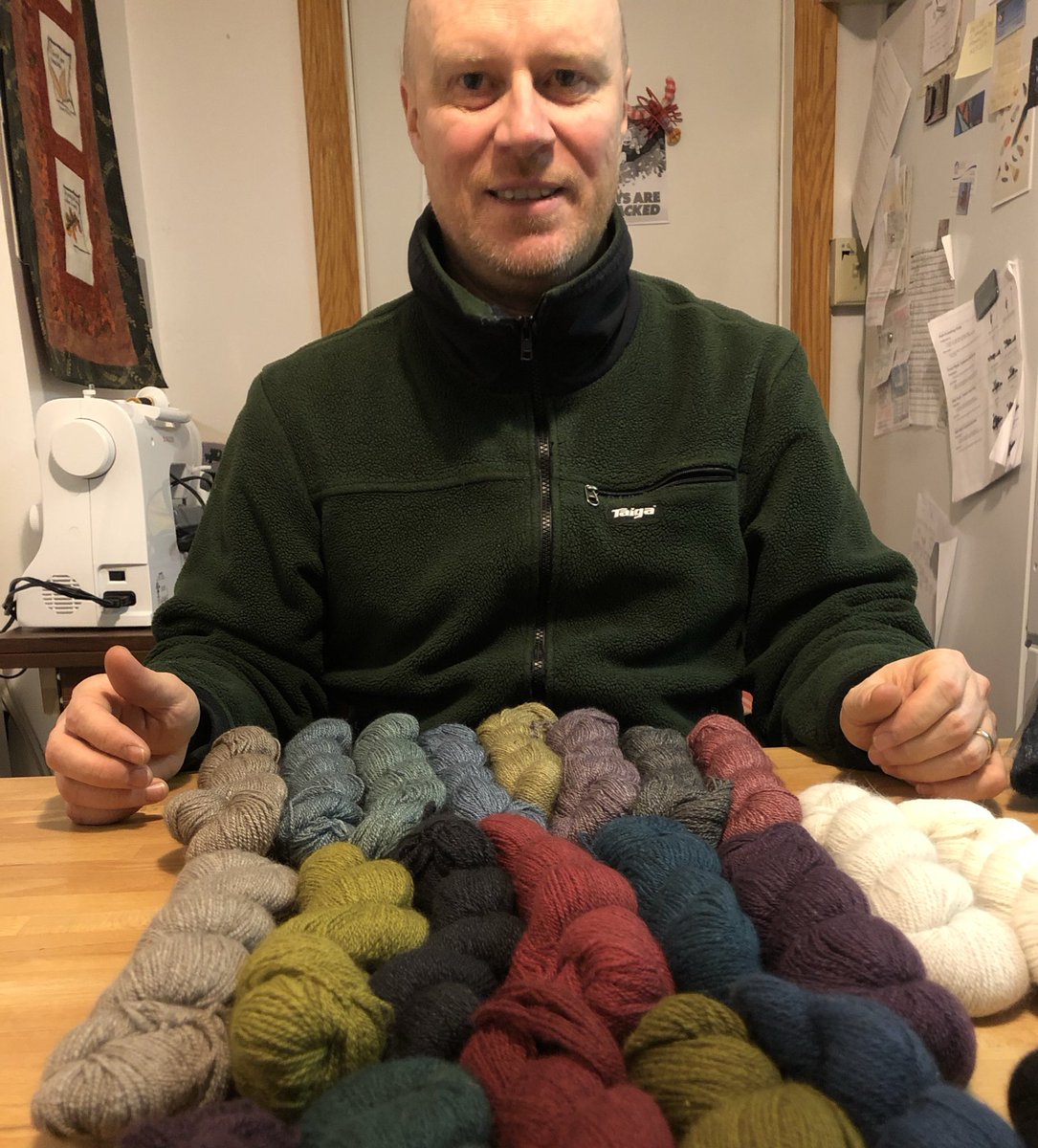Geoffrey Clark lives in #kugluktut   He went Hunting muskox one day and figured he would try to make a scarf for his wife out of the fur.  Now he runs Nunavut Qiviut. He buys hides from hunters, gets it spun into yarn, and then sells it in stores across the North.   #cbcnorth