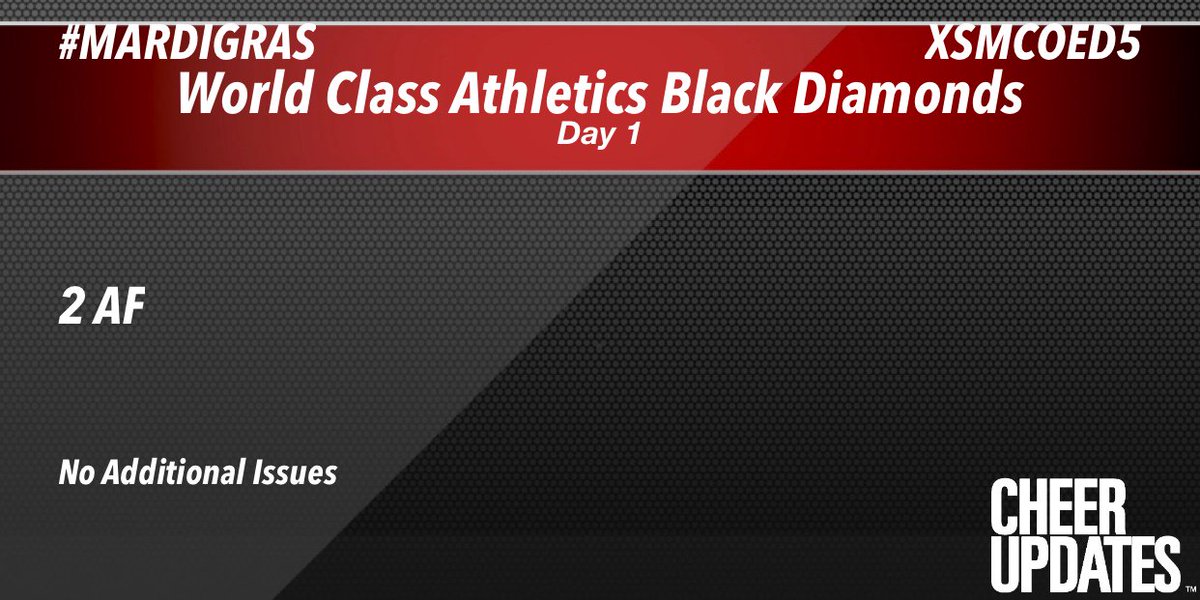 cheerUPDATES's tweet photo. World Class Athletics Black Diamonds XSMCOED5:
2 AF

#MARDIGRAS https://t.co/CLPs6QfqY1