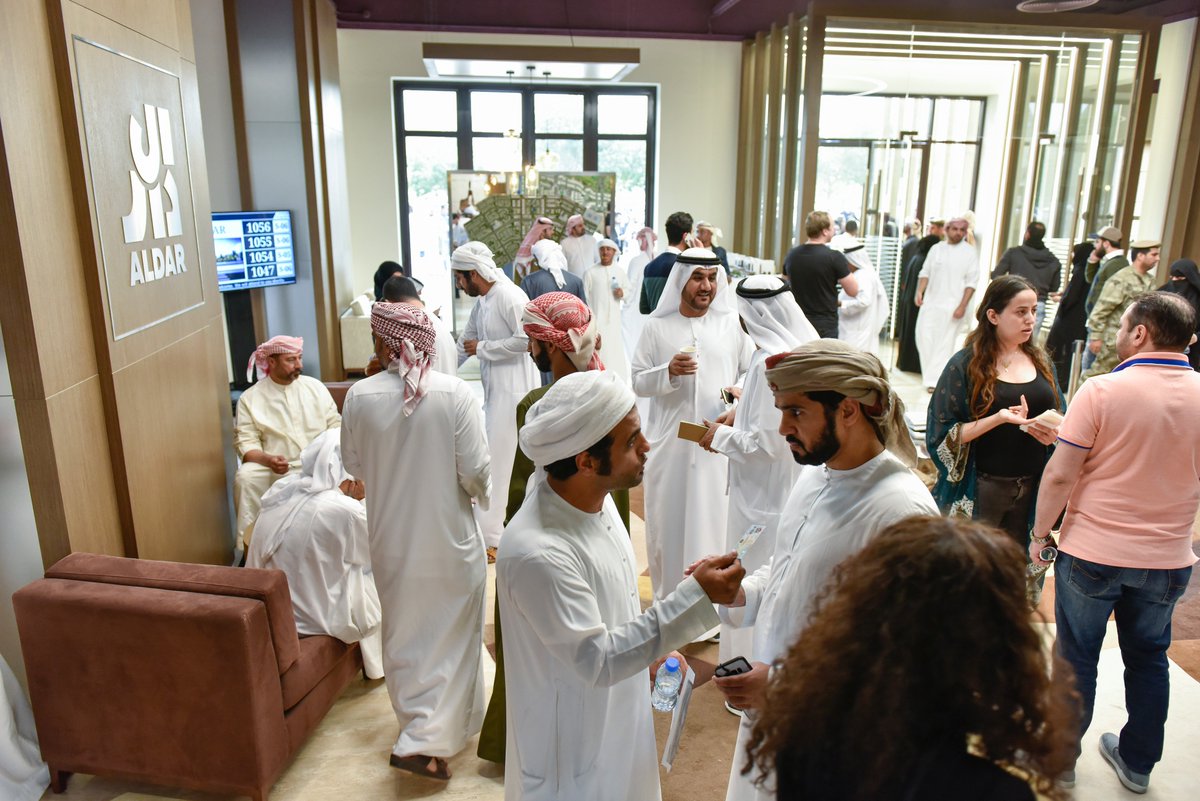 aldar's tweet photo. Sales surpassed AED 1.6 billion as buyers queued up over night outside Aldar’s sales centre on Yas Island to secure plots within #Aldar’s latest development – #Alreeman in the Al Shamkha area of #AbuDhabi, catering to the mid-income segment, with investment zone status. https://t.co/FM1syIKQXe