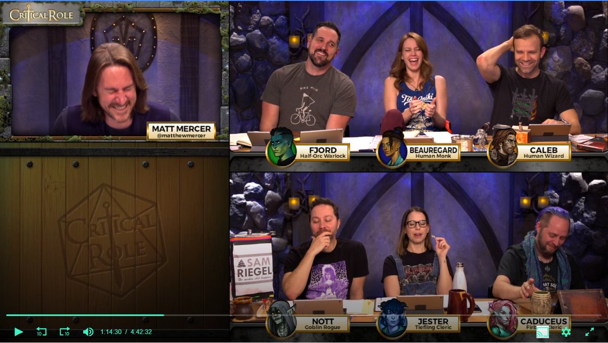 TeaAndSomething's tweet image. Taking random screenshots of #criticalrole can be so rewarding. This one is entitled "Yes AND, bitch!"
#siri #roleplaying #dnd #idontknowhowtorespondtothat