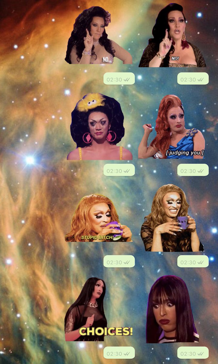 Rawull's tweet photo. Estaba aburrido y sin sueño y me puse a hacer stickers de rupauls drag race https://t.co/ycDWYw637H