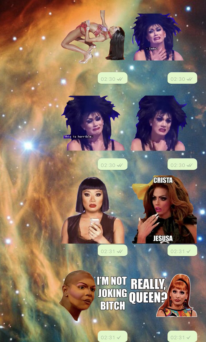 Rawull's tweet photo. Estaba aburrido y sin sueño y me puse a hacer stickers de rupauls drag race https://t.co/ycDWYw637H