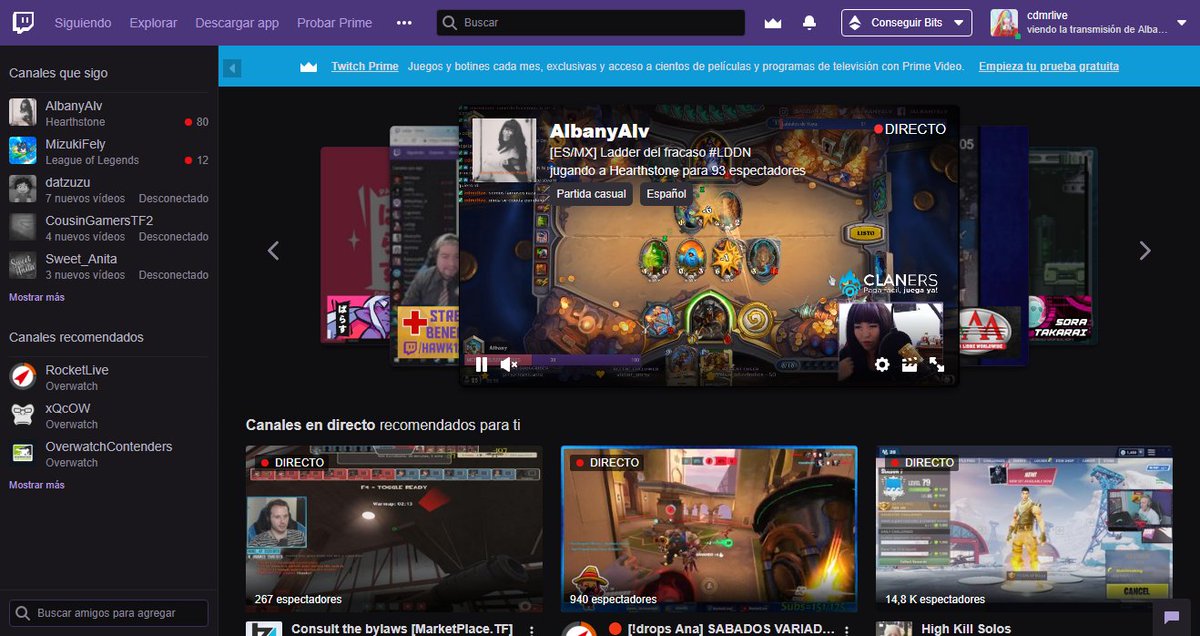 FUCKCDMR's tweet photo. estamos en la página principal de twitch! como siempre triunfando 8) #LDDN https://t.co/LFUuvzw4EJ