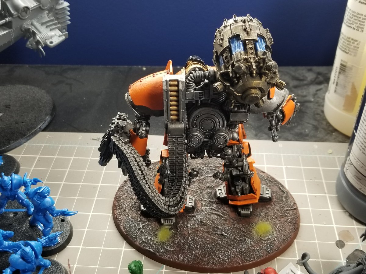 BluegrassGamers's tweet photo. Thanatar finally finished, now onto 2 units of Secutarii Peltasts. #gamesworkshop #warhammer40k #horusheresy #mechanicum #thanatar #paintingwarhammer #paintingforgeworld #warhammer30k #ryza #adepticon2019 #roadtoadepticon2019 https://t.co/dSFt5JHoz1