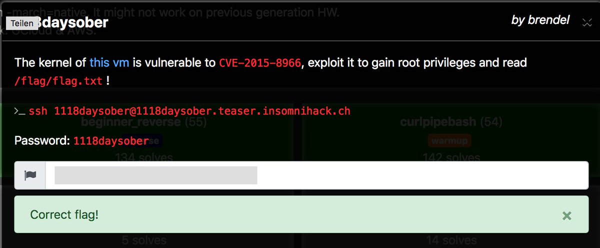 tihmstar's tweet image. Finally got my first flag for the @1ns0mn1h4ck !
It only took me 18,5 sleepless hours #ctf #kernelexploit #etason #notsonenough #ineedsleep