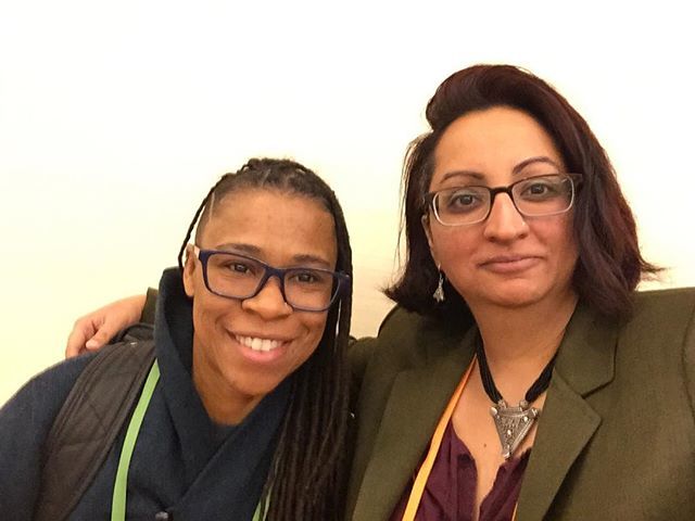So good to catch up with Erika Woodland, founder of the Queer & Trans Therapists of Color Network, & an RWJF @cultureofhealthleaders fellow. #2019rwjfleaders #tw bit.ly/2W6NPn9