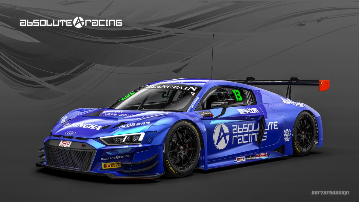 berzerkdesign's tweet photo. New livery for @absolute_racing in @GTWorldChAsia 2019 with #SunJingZu and #CongfuCheng! https://t.co/32G5xmJsH3
