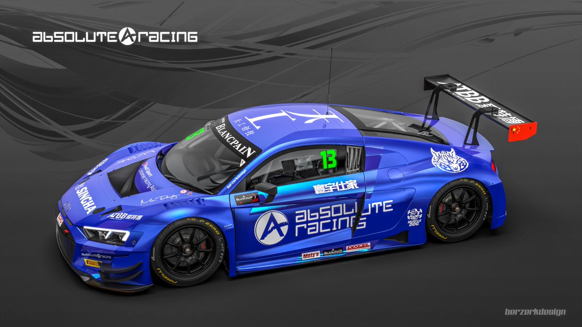 berzerkdesign's tweet photo. New livery for @absolute_racing in @GTWorldChAsia 2019 with #SunJingZu and #CongfuCheng! https://t.co/32G5xmJsH3