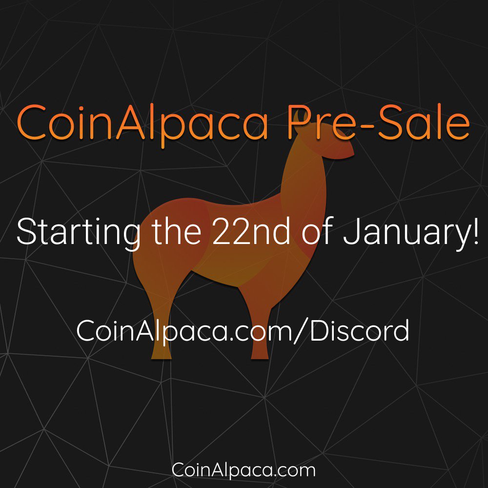 CoinAlpaca's tweet image. The CoinAlpaca team is happy to announce that the sale of CALP Masternodes/staking packs will commence on 22nd January, 2019. 

Details of the sales will be released later today.