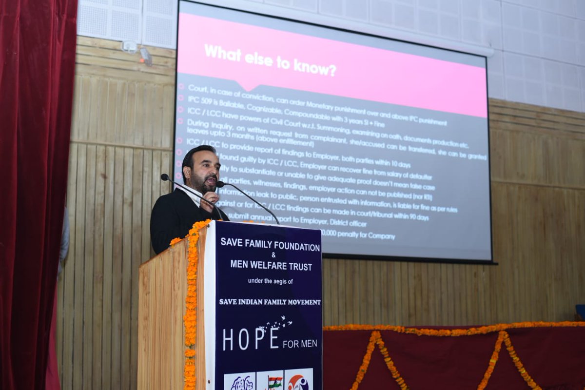 Susheel_Kataria's tweet photo. The sexual harassment law in India in current form protects only women, and it is high time that it is amended to be made gender-neutral so that men can also claim protection under the same law. #Hope4Men
@SFFNGO @MenWelfare
#MeTooShield
@mjakbar
@Genpact
@Wipro
@Infosys https://t.co/4GucnypGcX