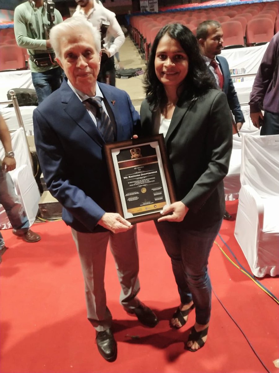 ClubSolarisPune's tweet photo. Heartiest Congratulations to Mrs. Rachana Dhopeshwar Ma'am for Rotary-UHFF Wellness Award 2019. https://t.co/V5drPBC8qk