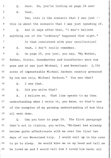 In fact he writes about the previous weekend "I don't believe anything out of the 'ordinary' happened that night." When asked at his deposition if that is consistent with his recollection, he says: "Yeah, I don't really remember." It's worth reading: