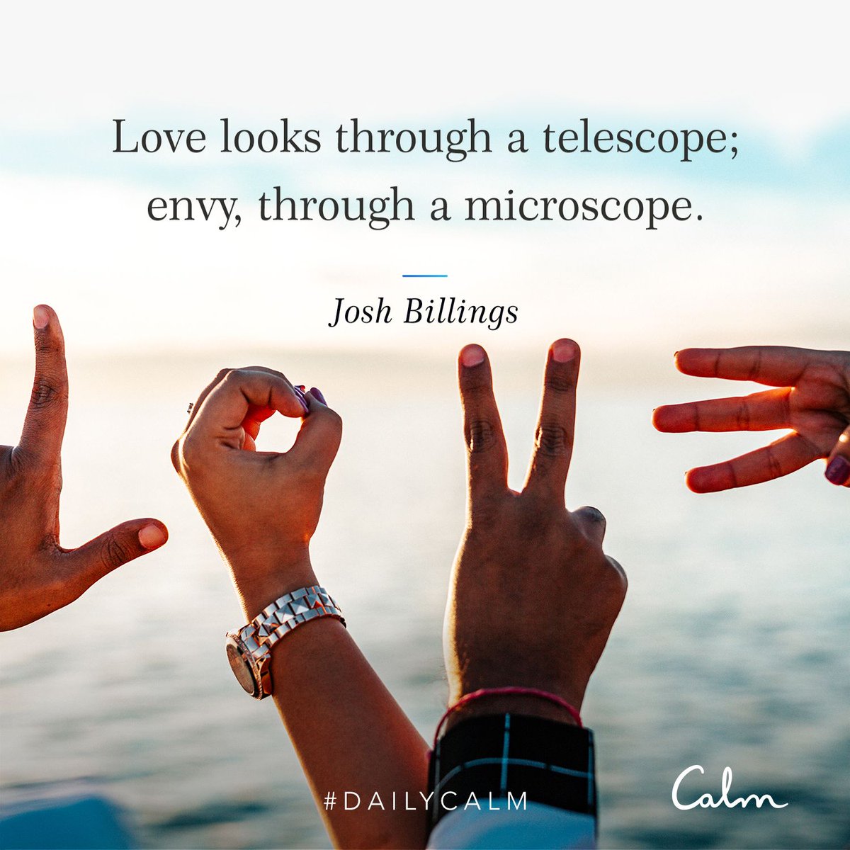 calm's tweet photo. Envy emerges when we place attention on what we don’t have. How does it feel to devote your attention to the many things you do have? #DailyCalm https://t.co/U5g4KTFDvz