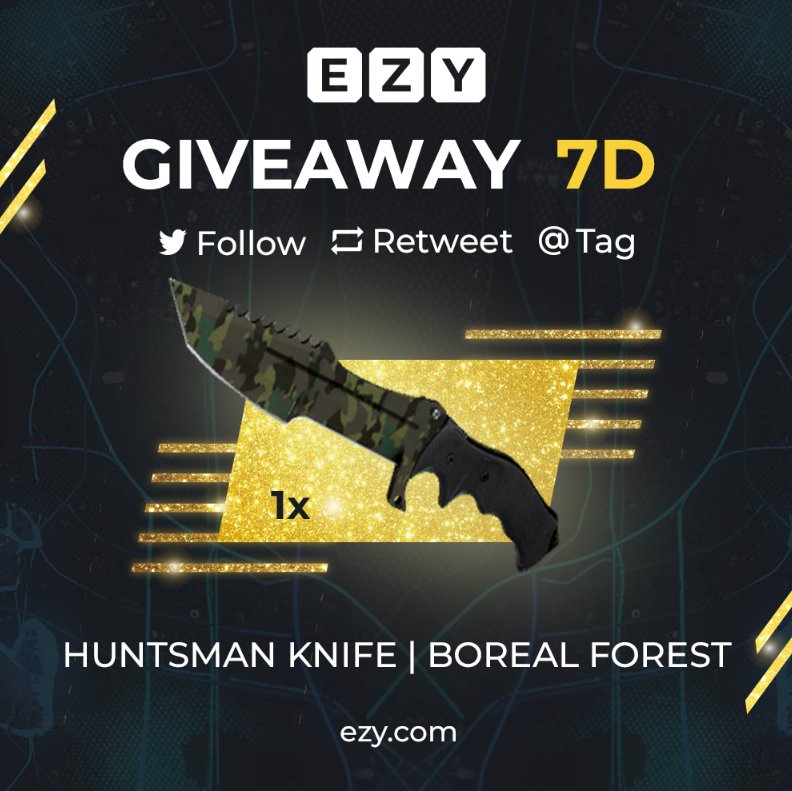 EZYCases's tweet photo. You got us to 100 RT's, and we're giving you this #GIVEAWAY 🔥

Huntsman Knife | Boreal Forest 

✅Follow @EZYCases
✅Hit that RT 
✅Tag your frienderino 
✅Click to finalize entry: https://t.co/p1nFYmHcI9

Winner picked in 7 days! Let's get 1K+ RT's? 😍

Best of luck #EZYSquad https://t.co/jXJg3XXVfn