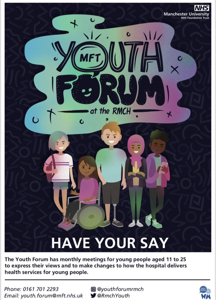 Do you want to have a say in how services are delivered in <a href="/RMCHosp/">RMCHosp</a> 🤔. <a href="/RmchYouth/">MFT Youth Service @ RMCH</a> is looking for C&amp;YP aged 11-25 to help us get things right. #rmchfamily #OurFamilyCaringForYours <a href="/MFTnhs/">MFT NHS</a>