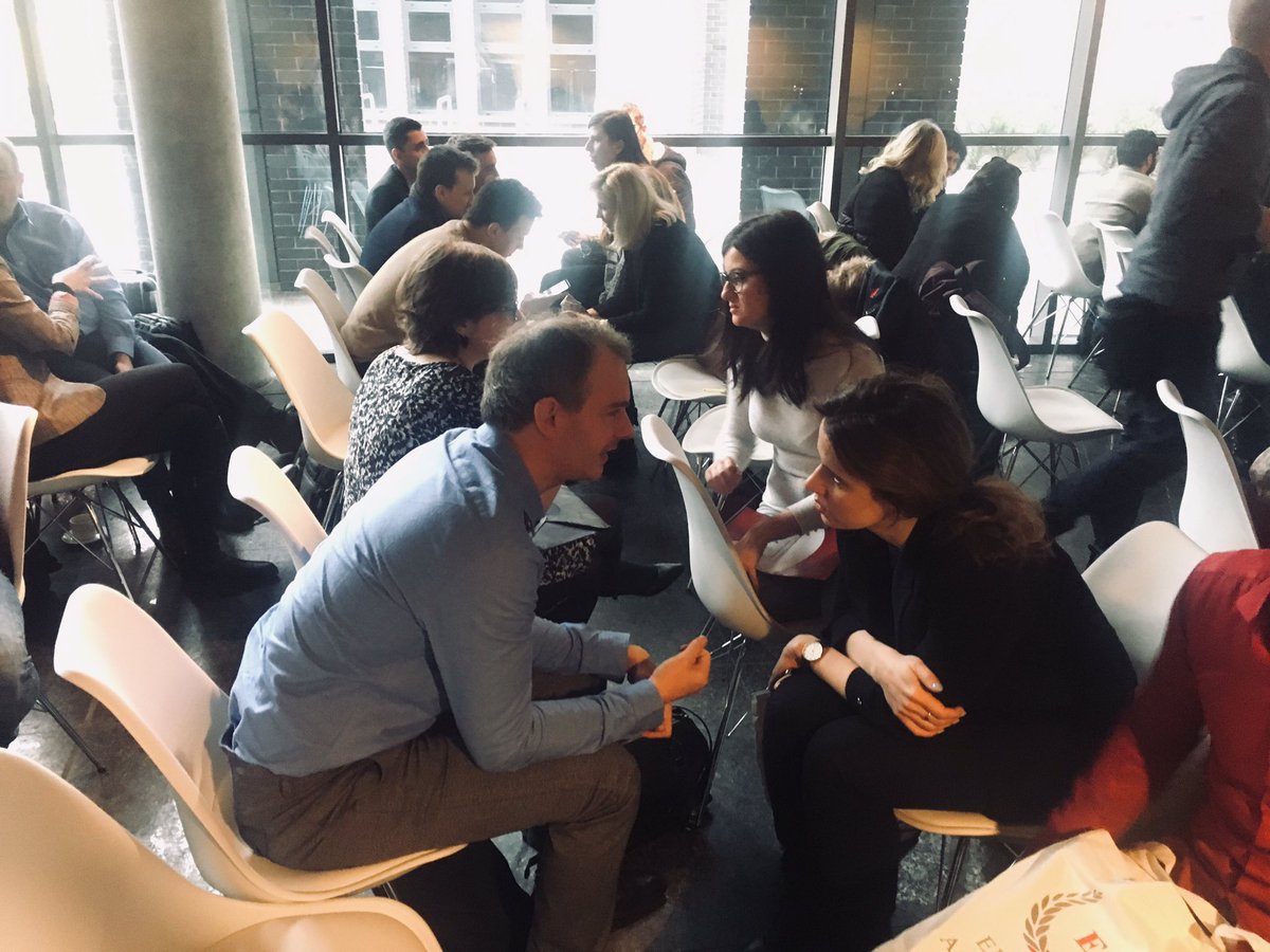 insscide_eu's tweet photo. Young diplomats, researchers and experts at #InsSciDEOpenConf training to build empathy with @HPI_DE’s James Fish - working to recognise assumptions, to listen empathetically, to ask the right questions.
Essential trust-building skills! #ScienceDiplomacy https://t.co/WFX8M9jUrL