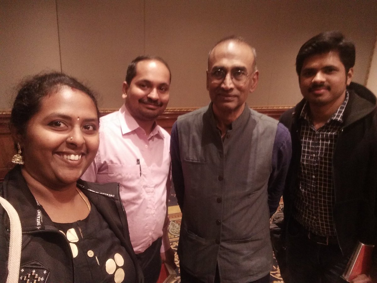 ENNKarthik's tweet photo. Wonderful evening with #legends Narayan Murthy, Rohan Murthy, Nobel laureate Venky Ramakrishnan #algebra #leelapalace https://t.co/2AXGA6vugH