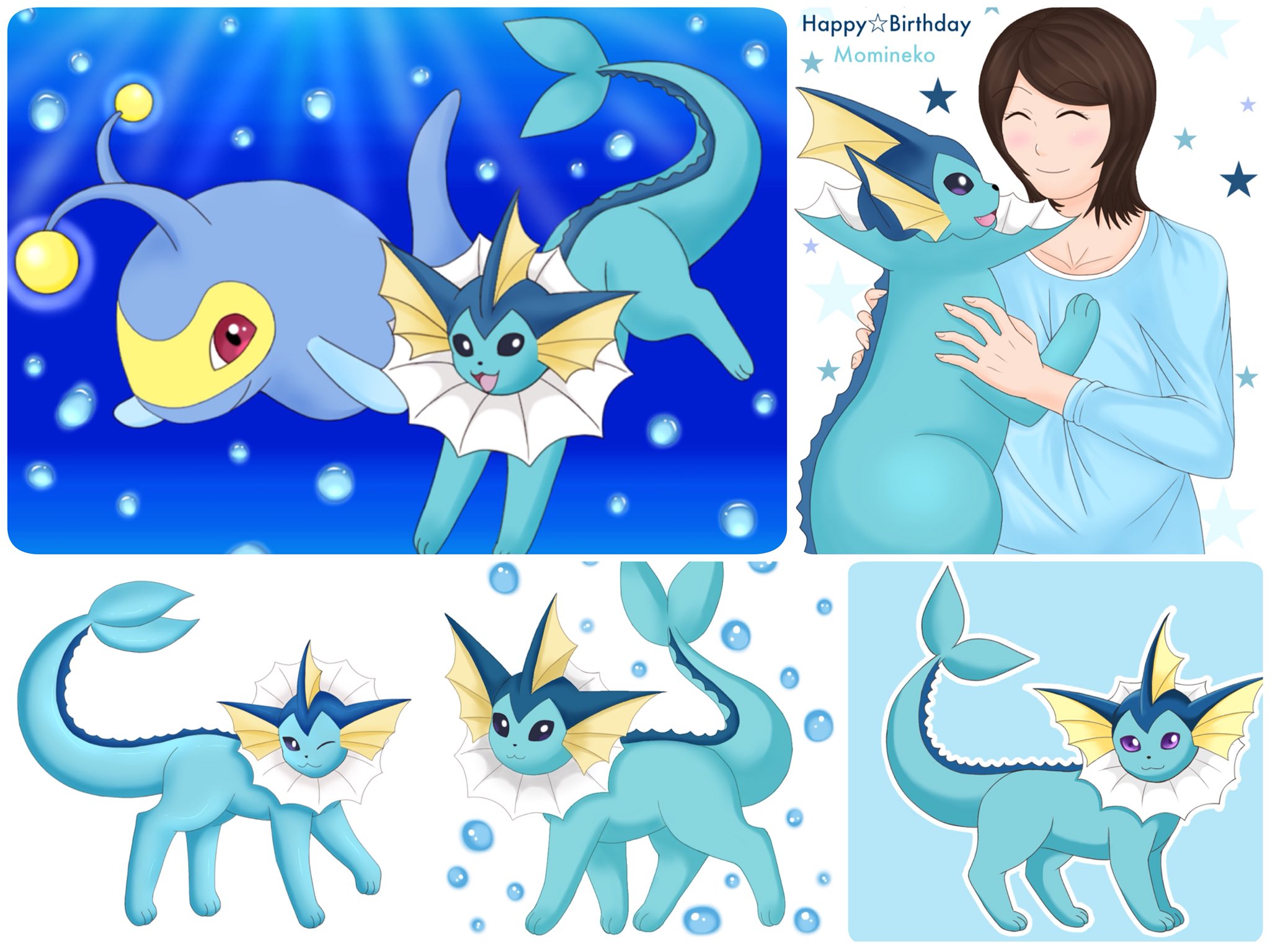 もみねこっ A Twitter 今まで描いたシャワーズのイラストのまとめ٩ W و まだ他にもあるけどとりあえず一部だけ載せてみる シャワーズ