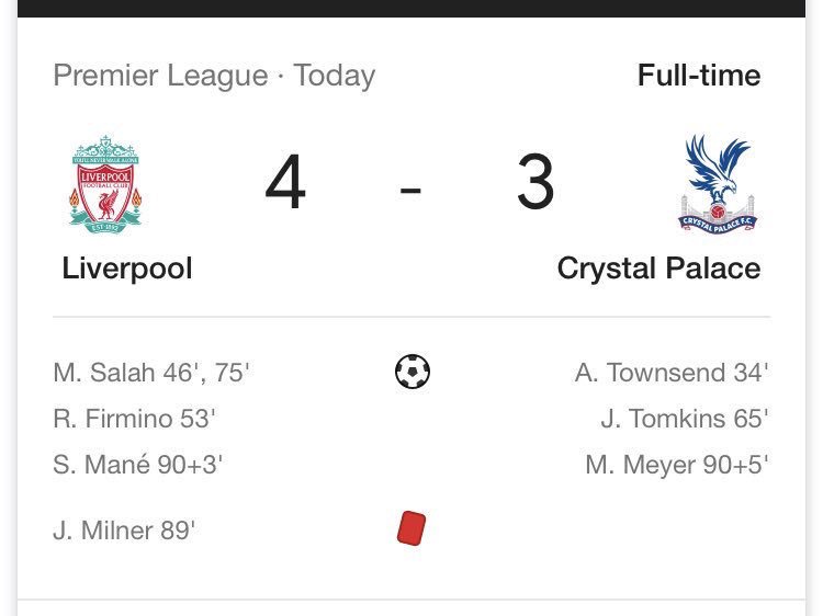JoeBelmaati's tweet photo. @SamMcGuire90 He’s right, Crystal Palace at home isn’t for everyone #LFC #CPFC #MCFC https://t.co/kKAKgbyZsG