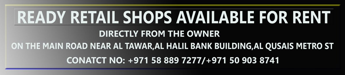 SHOPS FOR RENT IN DUBAI